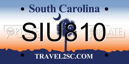 SIU810 South Carolina License Plate