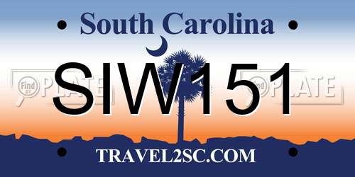 SIW151 South Carolina License Plate