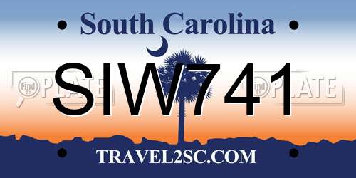 SIW741 South Carolina License Plate