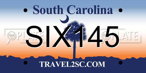 SIX145 South Carolina License Plate