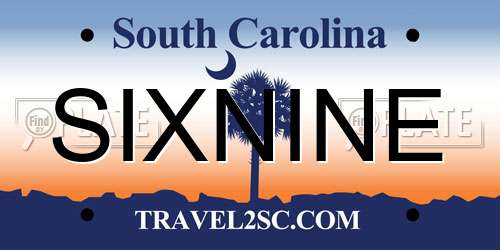 SIXNINE South Carolina License Plate