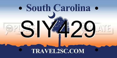 SIY429 South Carolina License Plate