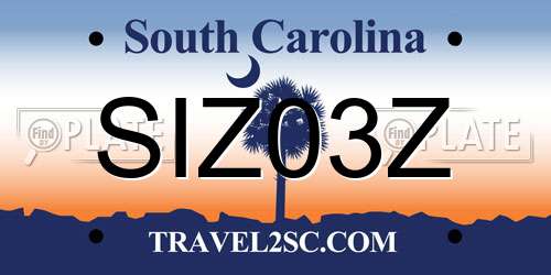 SIZ03Z South Carolina License Plate