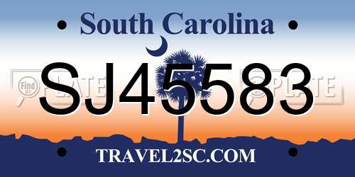 SJ45583 South Carolina License Plate