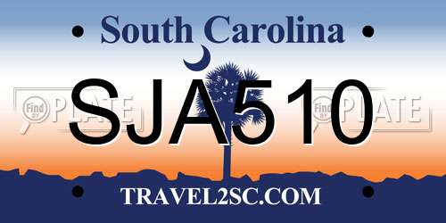 SJA510 South Carolina License Plate