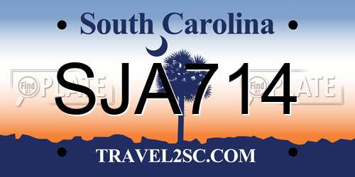 SJA714 South Carolina License Plate