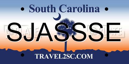 SJASSSE South Carolina License Plate