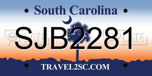 SJB2281 South Carolina License Plate