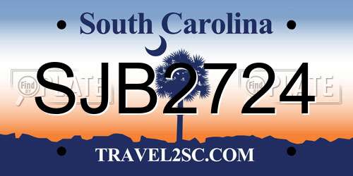 SJB2724 South Carolina License Plate