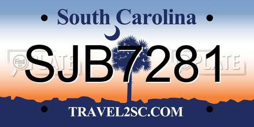 SJB7281 South Carolina License Plate
