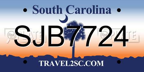 SJB7724 South Carolina License Plate