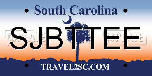 SJBTTEE South Carolina License Plate