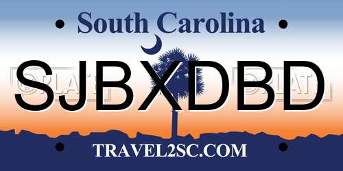 SJBXDBD South Carolina License Plate
