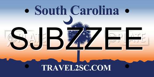 SJBZZEE South Carolina License Plate
