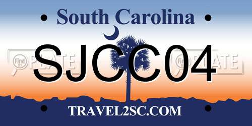 SJCC04 South Carolina License Plate