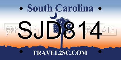 SJD814 South Carolina License Plate