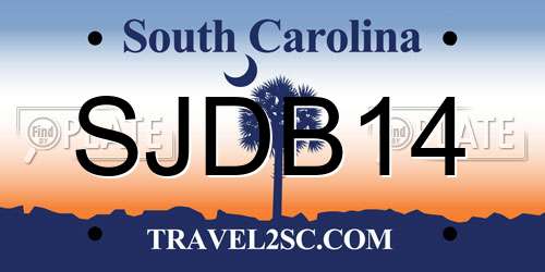 SJDB14 South Carolina License Plate