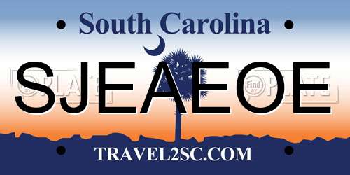 SJEAEOE South Carolina License Plate