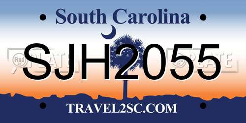 SJH2055 South Carolina License Plate