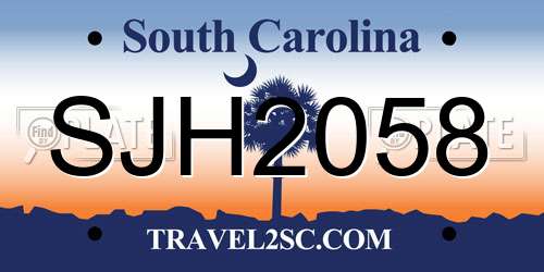 SJH2058 South Carolina License Plate