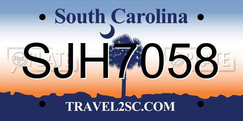 SJH7058 South Carolina License Plate