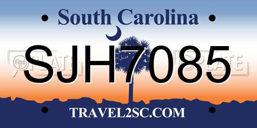 SJH7085 South Carolina License Plate