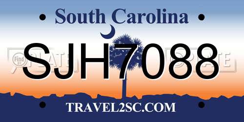 SJH7088 South Carolina License Plate
