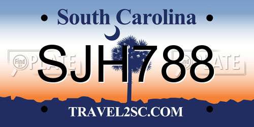 SJH788 South Carolina License Plate