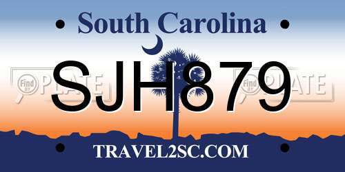 SJH879 South Carolina License Plate