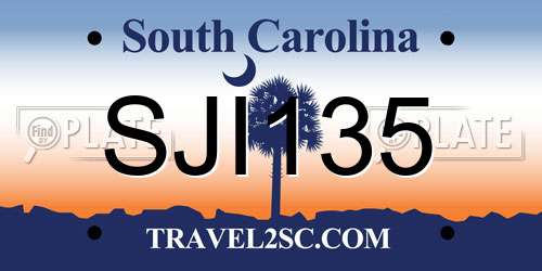 SJI135 South Carolina License Plate