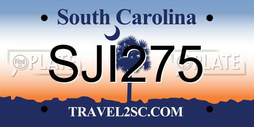 SJI275 South Carolina License Plate