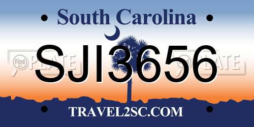 SJI3656 South Carolina License Plate