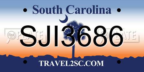SJI3686 South Carolina License Plate