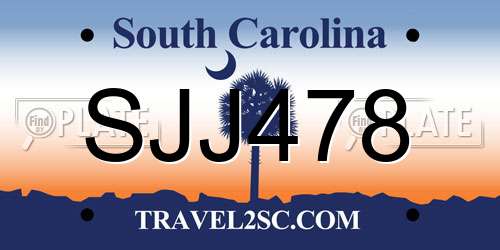 SJJ478 South Carolina License Plate
