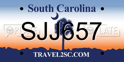 SJJ657 South Carolina License Plate