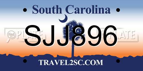 SJJ896 South Carolina License Plate