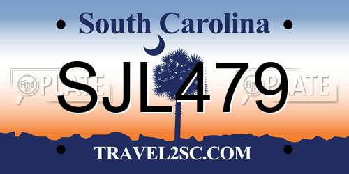 SJL479 South Carolina License Plate