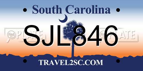 SJL846 South Carolina License Plate