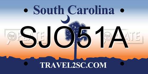 SJO51A South Carolina License Plate