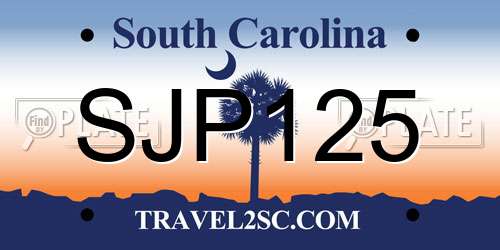 SJP125 South Carolina License Plate
