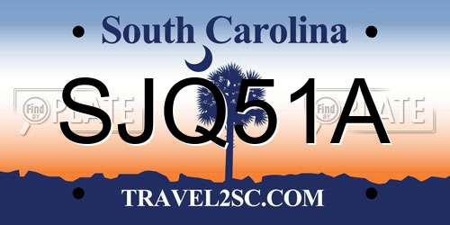 SJQ51A South Carolina License Plate