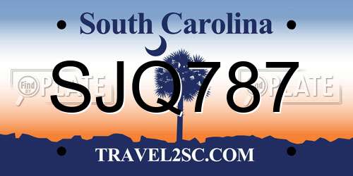 SJQ787 South Carolina License Plate