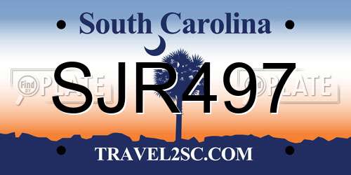 SJR497 South Carolina License Plate