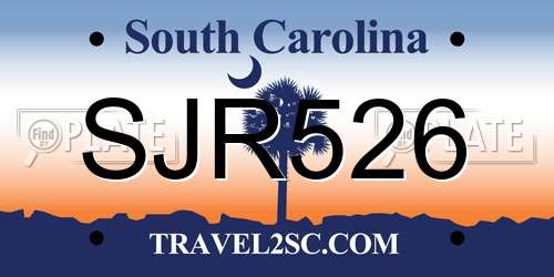 SJR526 South Carolina License Plate
