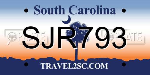 SJR793 South Carolina License Plate