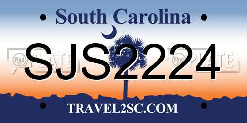 SJS2224 South Carolina License Plate