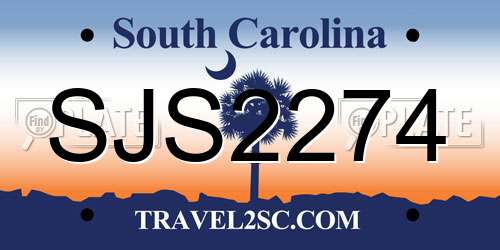 SJS2274 South Carolina License Plate