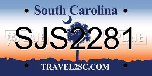 SJS2281 South Carolina License Plate