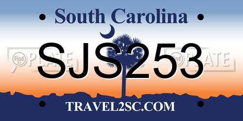 SJS253 South Carolina License Plate