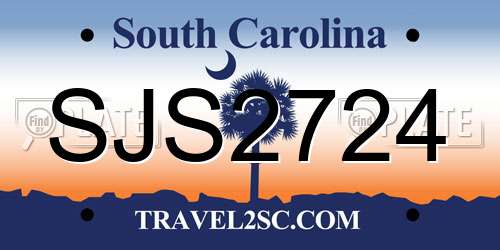 SJS2724 South Carolina License Plate